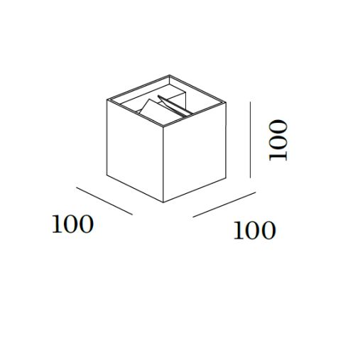 BOX WALL 1.0 3000K LED wall luminaire, aluminium