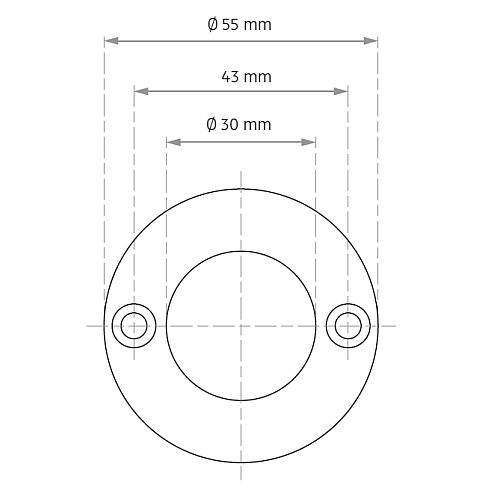 Ceiling ring for direct mounting for CUBIC 9