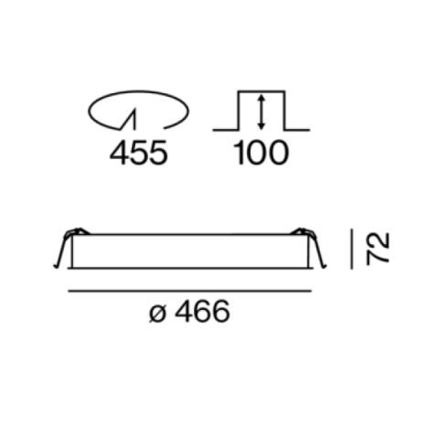 COMBO ROUND 450 OPAL 3000K DALI Recessed LED ceiling luminaire