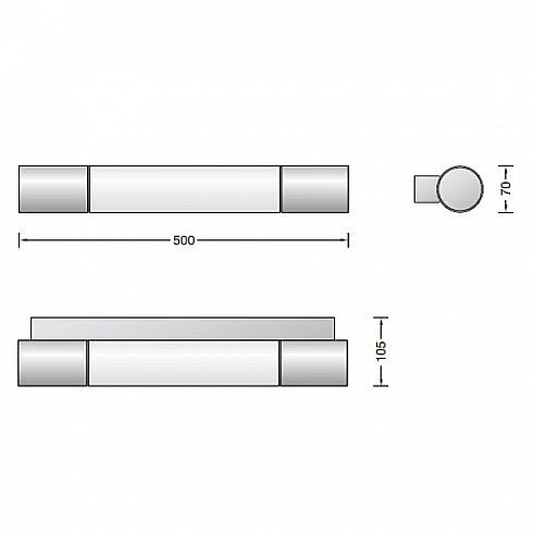 23250.3K3 LED wall luminaire, chrome