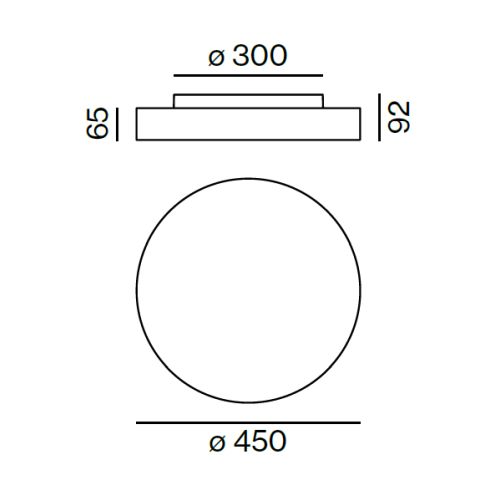 VELA 450 SURFACE D Ceiling luminaire, white