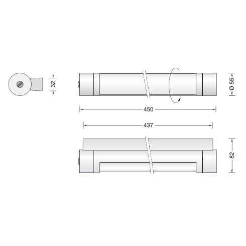 23233.2K3 - VARIATA 2 LED wall luminaire, stainless steel