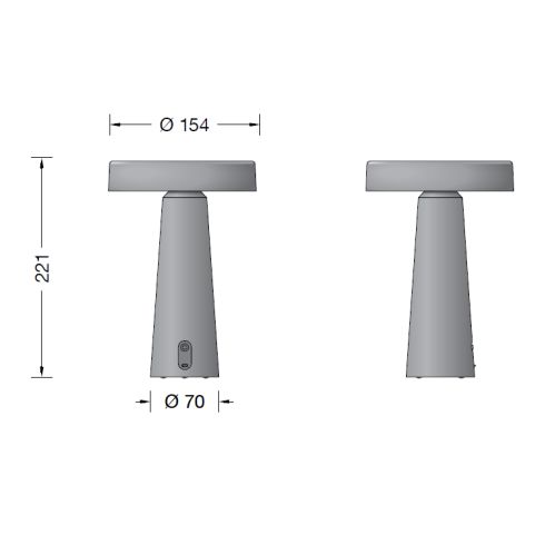 24867K27 Battery-powered LED table luminaire, graphite