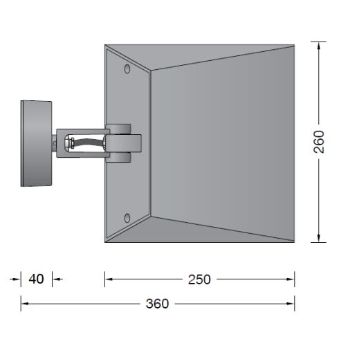 84098K3 LED surface washer with mounting box, graphite