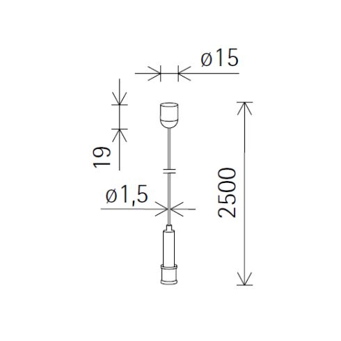 12534.000 WIRE ROPE SUSPENSION silver for ERCO tracks