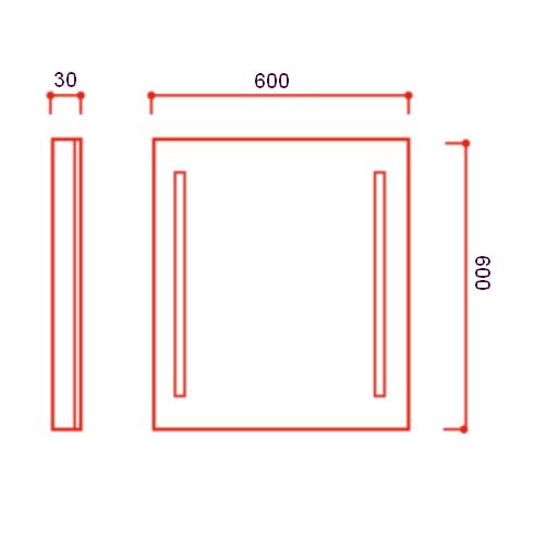 LOOK 2 TEC 600x600 Illuminated mirror