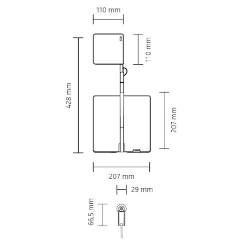 Roxxane Leggera 101 CL SET LED floor luminaire, dark bronze