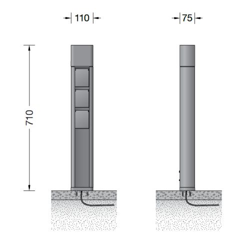 71098 - BEGA Plug & Play 48V Smart Tower with screw-on base