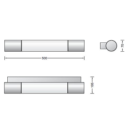 23250.2K3 LED wall luminaire, stainless steel