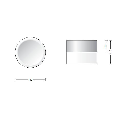 23967.2K3 LED ceiling luminaire, stainless steel