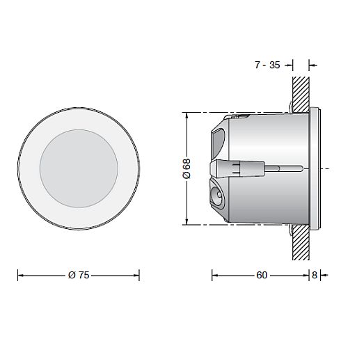 50284.4K3 - ACCENTA LED recessed wall luminaire, brass