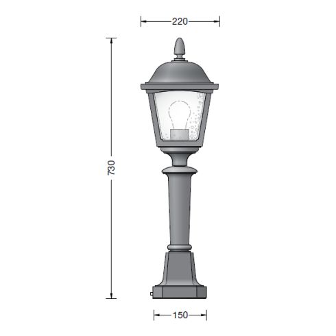 31552K3 >Strassbourg< Pillar luminaire