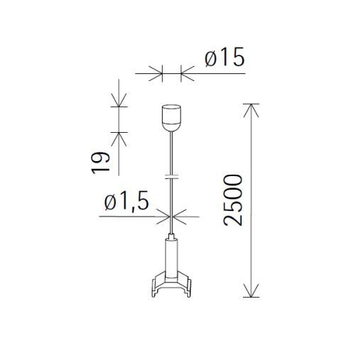 12533.000 WIRE ROPE SUSPENSION black for ERCO tracks