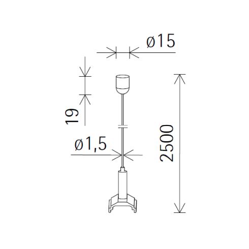 12532.000 WIRE ROPE SUSPENSION silver for ERCO tracks