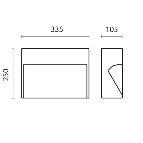 CONCRETE 250 one-side LED bollard