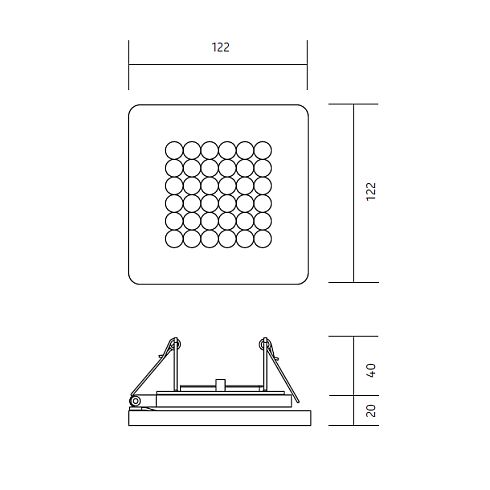 Modul Q 36 TT 2700K LED recessed ceiling luminaire