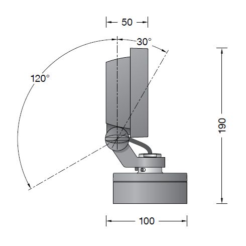 84360K3 LED floodlight with mounting box, graphite