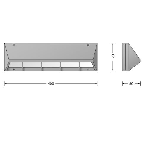 22395K3 LED wall luminaire, graphite