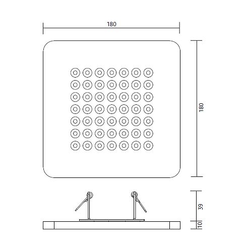 Modul Q 49 2700K LED recessed ceiling luminaire