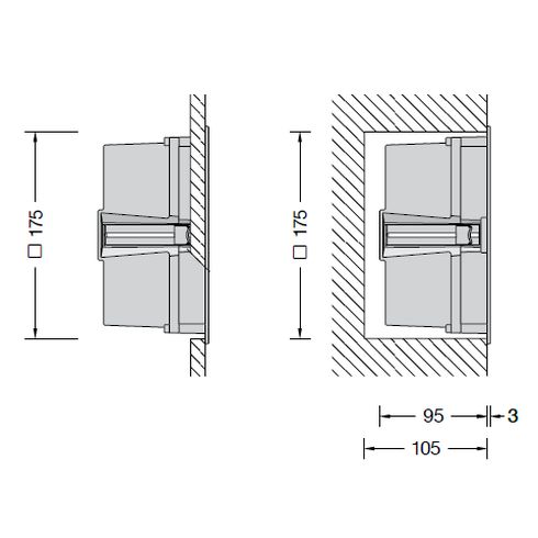 24211K3 Recessed LED wall and ceiling luminaire, graphite