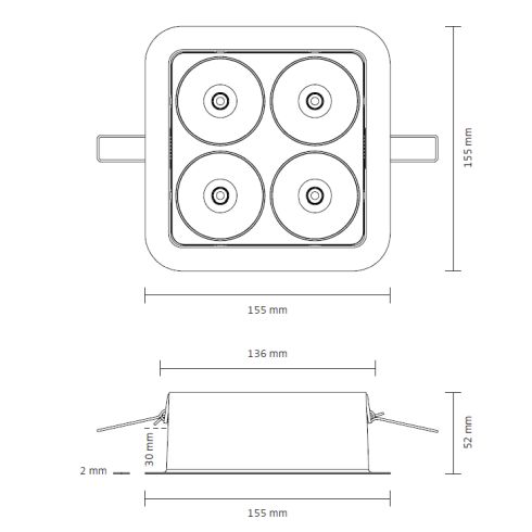 Q Four IN 80° 2700K Recessed ceiling luminaire, white