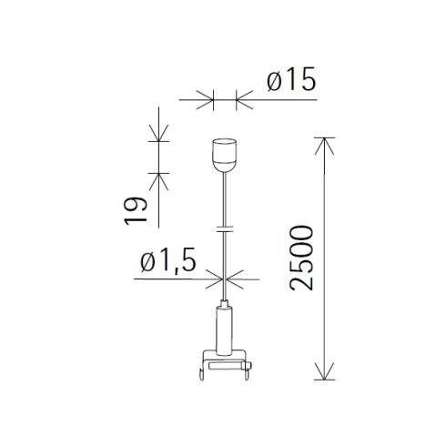 12530.000 WIRE ROPE SUSPENSION silver for ERCO tracks