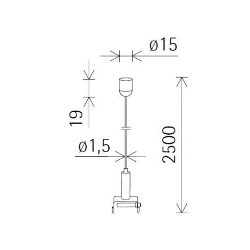 12530.000 WIRE ROPE SUSPENSION black for ERCO tracks