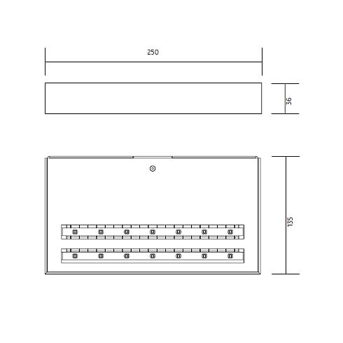 Air Maxx 250 SUPER POWER LED wall luminaire, anodised