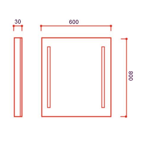 LOOK 2 TEC 600x800 Illuminated mirror