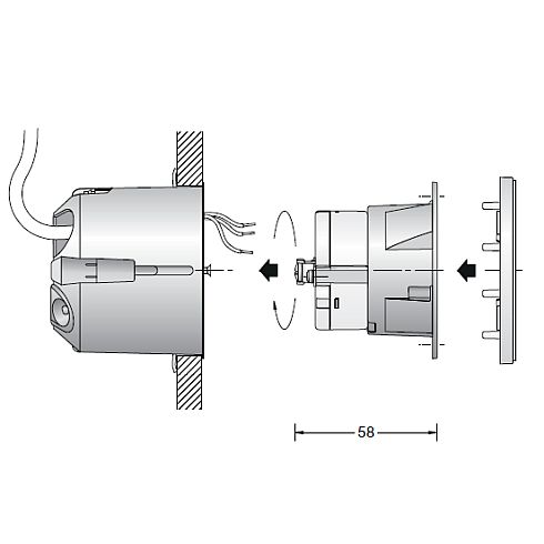 50284.4K3 - ACCENTA LED recessed wall luminaire, brass