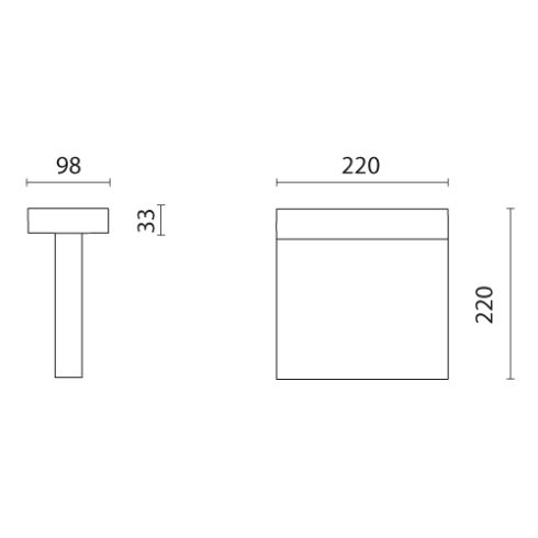 MINILOOK 220 two-side grey LED bollard