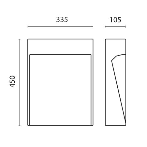 CONCRETE 450 one-side LED bollard