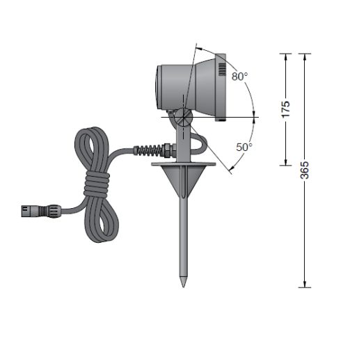 24367K3 - BEGA Plug & Play 48V Portable garden floodlight, graphite